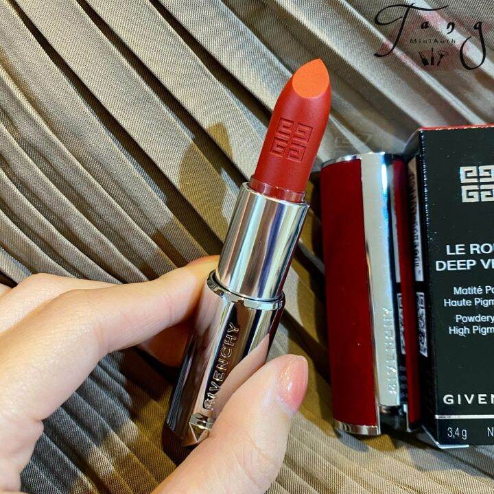 Son Givenchy 36 Đỏ Cam Fullsize Fullbox Vỏ Nhung Đỏ 