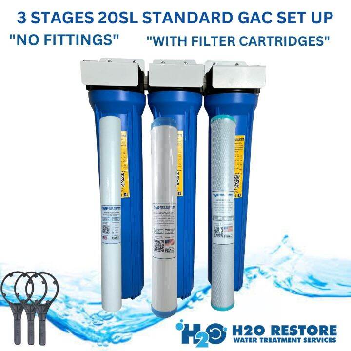 WATER FILTER H2O RESTORE 3 Stages Standard GAC Complete Set 20