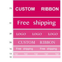 HAOSIHUI Custom Satin Ribbons Personalized Logo Printed Single Face 10~50~100 Yards Polyester for Gift Wedding Birthday DIY Tape Gift Wrapping  Bags