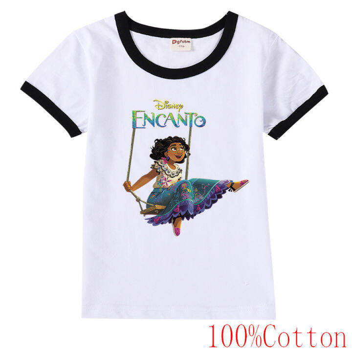 encanto-เสื้อยืดแขนสั้นของเด็กผู้ชายเด็กผู้หญิง-เสื้อลำลองพิมพ์ลายคอกลมใหม่ฤดูร้อนปี8796