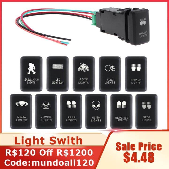 [HOT LED Lamp 677] Blue Backlight Push Button Switch 12V ON/Off Switch ...