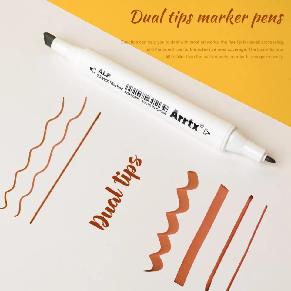 Arrtx ALP 40 Colors Alcohol Marker Yellow Tune Marker Pen Set Perfect for  Light, Flame, Harvest Wheat Fields, Fallen leaves