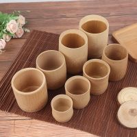 ✽ 1PC Natural Water Tea Beer Bamboo Carved Cup Coffee Juice Milk Drinking Mug Cup Mini Simple Carbonized Small Bamboo Tube Cup