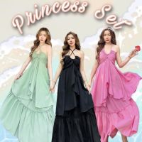 ส่งเร็ว #A04 Princess set ชุดเที่ยวทะเล ชุดเซ็ต เดรสยาว ชุดเดรสยาวเที่ยวทะเล เดรายาวพริ้วๆ