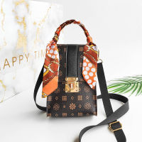 Retro Ribbon Luxury Designer Handbag Crossbody Bags Women Diagonal Shoulder Bag Silk Scarf Print Mobile Phone Bag Female