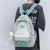 [COD] Shoulder bag female niche printed backpack girls Mori male high school students junior college schoolbag