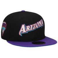 ◎◕⊙ ใหม่ หมวกแก๊ป ลาย ARIZONA DIAMONDBACKS ยุค 9 สีดํา