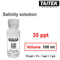 น้ำยามาตรฐาน Salinity Solution ค่า 35 ppt (g/L) สำหรับปรับเทียบ คาลิเบรทเครื่องวัดความเค็ม (100 mL)