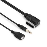 Aozbz 3.5Mm Ami Mmi เพลงแจ๊คมินิรถที่ชาร์จ Usb สาย Mp3 Aux สำหรับ Vw Audi S5 Q5 Q7 A3 A4l A5 A1