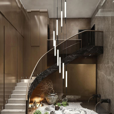 Modern nch chandelier led long line chandelier villa living roombula lights dining room home stair Chandelier lighting