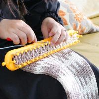 ✱♚✾ Knitting Loom Craft Weaving Loom Knitting Kit Plastic Pompom Sock Hat Scarf Scarves Maker Plastic Long Handle DIY Weaving Tool