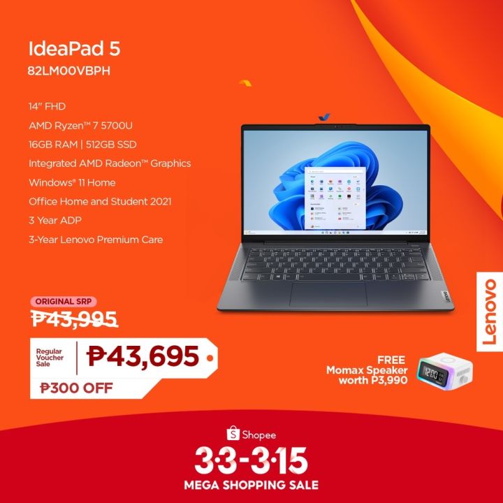 LENOVO IdeaPad 5 14ALC05 82LM00VBPH 14N G.GY FREE MOMAX SPEAKER AMD ...