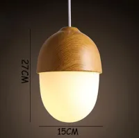 Nuts Acorn Small Mushrooms hanging lamp glass Milky Ball Glass Wood grain Iron modern pendant lamp led Pine cone pendant light