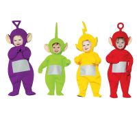 ชุดอนิเมะเด็กทารกชุดคอสเพลย์ผู้หญิง Teletuies สำหรับปาร์ตี้วันเกิดฮาโลวีน Tinky Winky Dipsy Lao-Lao Po