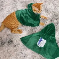 MAGGIE นุ่มนุ่มๆ สัตว์อไททานอร์ Pleuche ปรับได้ปรับได้ CAT Survey Corps cloak หมวกคอสเพลย์แมว สีเขียวเข้ม โจมตี titaner Cat cloak ฮาโลวีน