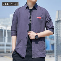 JEEP สปิริตเสื้อแจ็คเก็ตแขนยาวสำหรับผู้ชาย,เสื้อลำลองแขนสั้นแฟชั่นเกาหลี