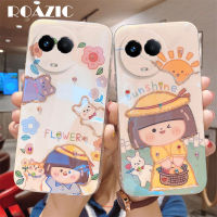 ROAZIC สำหรับ Realme 11 11X 5กรัมเคสโทรศัพท์พลอยเทียมสีฟ้าสวยดอกไม้น่ารักแสงแดดยางฝาหลังกันตกปลอกอ่อน