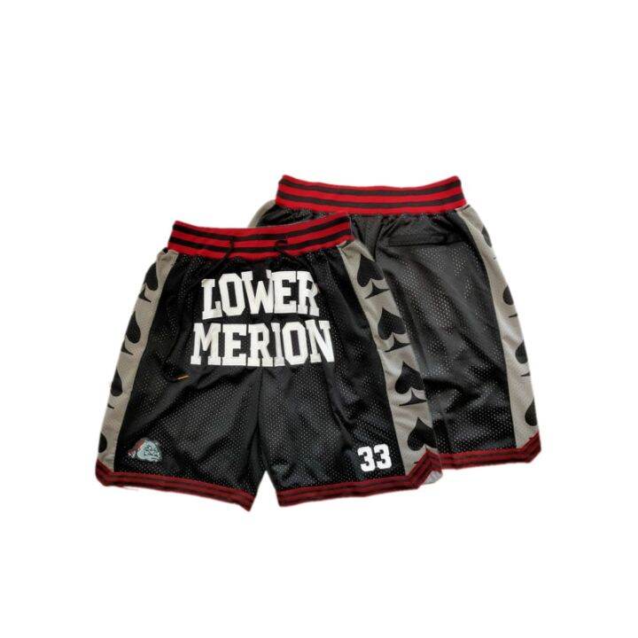 Men Black Lower Merion High School Basketball Shorts Embroideried Bryant With Pockets Lazada PH