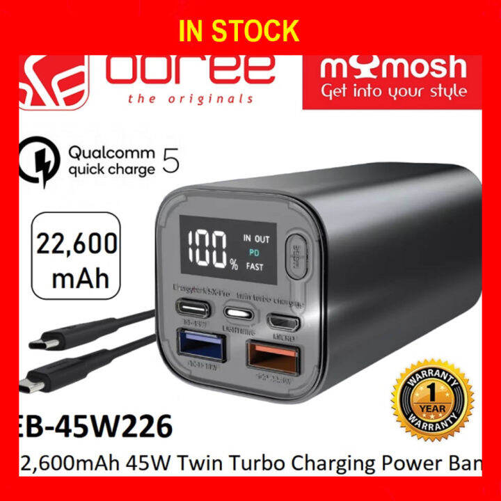 MYMOSH 22,600MAH 45W TWIN TURBO CHARGING POWER BANK ENERGYBANK WITH SUPPORT  ,  PPS & SCP POWERBANK (EB 45W226) | Lazada