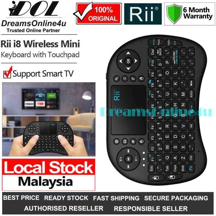 Riitek Rii Mini i8 Wireless Keyboard with Sensitive Multifinger Touchpad Mouse Rechargeable for