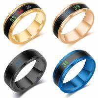 Lntelligent TemPerature Stainless Steel Ring Temperature-Sensitive Titanium Steel Ring Real-Time Temperature Finger Ring