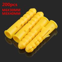 【cw】 200pcs Plastic Expansion Pipe M6x30mm M8x40mm Rubber Plug Column Screw Wall Plugs 【hot】