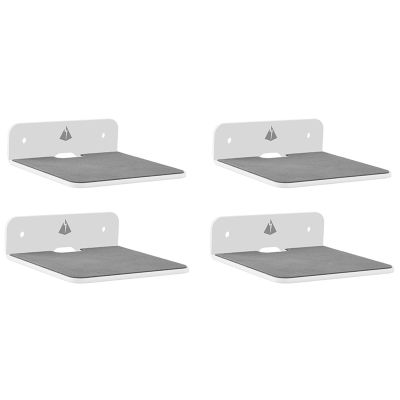 4Pack Wall Shelf Speaker Stand, Acrylic Wall Mount Display Shelf for Bluetooth Speaker, Webcam, Cell Phones,Toy-White
