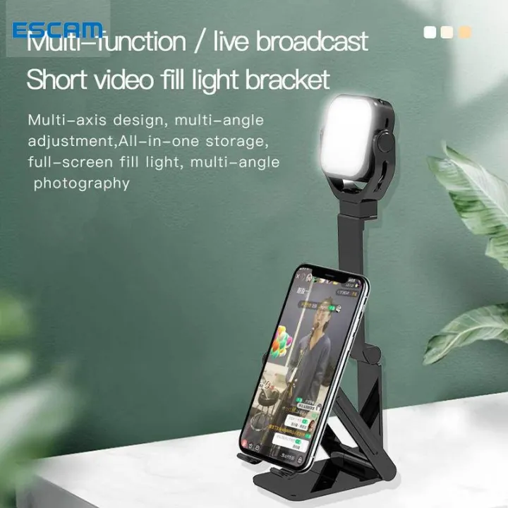 【Ready Stock】ESCAM Laptop Ring Light For Vlogging High Power Video Fill