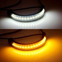 【ใหม่】ที่มีความยืดหยุ่น36 LED รถจักรยานยนต์แถบแสงหางเลี้ยวหางด้านหลังเบรกหยุดหลอดไฟโคมไฟไฟเบรก12โวลต์3014 SMD สีคู่