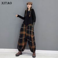 XITAO Jumpsuits Strap Jumpsuit Plaid Jumpsuit Womens New Personalized Fashion Loose Straps Jumpsuits