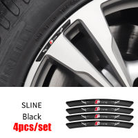 สติกเกอร์ติดดุมล้อรถยนต์4ชิ้นสติกเกอร์ตกแต่งขอบยางสำหรับรถ Audi Sline A4 Q3 A5 A6 A9 A7 A8 A11 A1 Q5 Q7 RS S4 S5 S6 RS7 A4L RS8