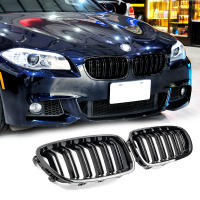 คู่ F10F11F18 Glossy Black Dual Slat สไตล์ด้านหน้ากระจังหน้าสำหรับ BMW F10 F18 523i 525i 530i 535i 2009-2016