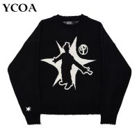 Mens Winter Sweater Pullovers Knit Long Sleeve Tops Hip Hop Korean Fashion Harajuku Jumper Gorhic Coat Y2k Streetwear Clothing