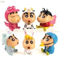 【คุณภาพสูง】SHINCHAN Lanfy ตุ๊กตาฟิกเกอร์รูปการ์ตูนจระเข้ 6 ชิ้น