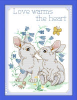 Two little rabbits (1) cross stitch kit animal lovers 14ct 11ct printed canvas stitches embroidery DIY handmade needlework plus