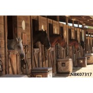 Phông Nền Cao Bồi Ngựa Nhà Kho Trang Trại Chụp Ảnh Vinyl Rừng Giáng Sinh