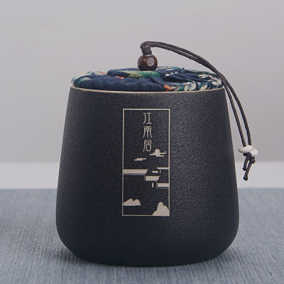 Ceramics Tea Jar Tieguanyin containers travel tea bag storage box Portable Stoneware tea caddy kitchen coffee spice canister