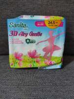 [ร้านHOSZ_N] Sanita 3D Airy Gentle แซนนิต้า ผ้าอนามัย แอนตี้แบคทีเรีย สลิม มีปีก 24.5ซม. 4 ชิ้น/ห่อ