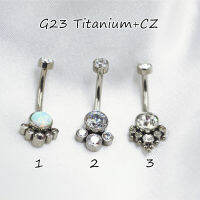 10ชิ้นร่างกาย Jewelry-G23ไทเทเนียม CZ โอปอลสมาร์ทสะดือปุ่มท้องเจาะร่างกาย14กรัม ~ 1.6มิลลิเมตรสะดือโค้ง B Arbells ท้องแหวนใหม่