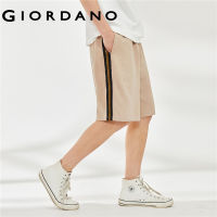 GIORDANO Men Shorts Ethnic Style Strap Fashion Shorts Elastic Waist 100% Cotton Comfort Relaxed Summer Casual Shorts 18103602