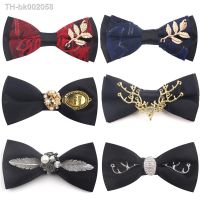 ☸✟ Original Design Bow Tie Handmade Mens Bow ties For Wedding Party Metal Golden Wolf Two Layer Neck Bowtie Fashion Solid Tie