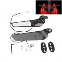 Motorcycle Side Rearview Mirrors Wind Wing Adjustable Rotating Side Mirror For Kawasaki ZX6R ZX10R ZX12R Ninja 250 300 650 H2 H4