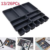 13/26PCs Drawer Organizers Separator for Office Desk Stationery Storage Makeup Organizer Boxes