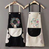 Kitchen Apron with Pocket and Two Side Towels for Women Men Household Restaurant Waterproof Oil-Proof Tablier Baking Accessories Aprons