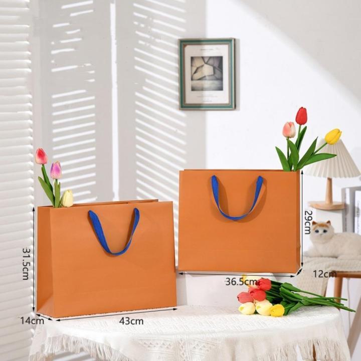 paper-bags-handheld-flower-basket-flower-basket-waterproof-wrap-bag-orange-tote-bag-kraft-pape-tote-bag-kraft-paper-orange-tote-bag