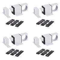 uxcell Door Bolt Latch Aluminum Alloy Security Automatic Window Gate Spring Bounce Lock 4 Pcs (White)