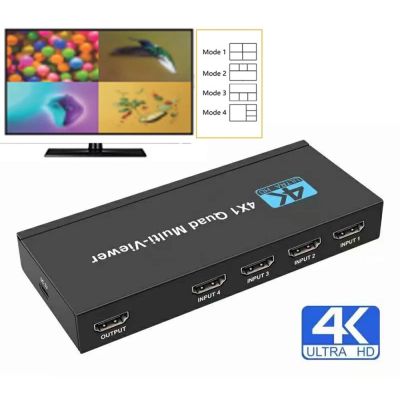 HDMI-Compatible Multviewer Switch สลับ4 In 1ออกสนับสนุน4K 30Hz ดูโหมดสำหรับกล้อง PS4จอภาพพีซีไปยังทีวี