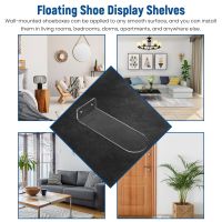 Floating Shoe Display Shelves for Wall Mount Set of 8,Clear Acrylic Floating Shelves for Showcase Sneaker Collection