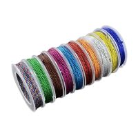 【YD】 10 Rolls 1mm Non Stretch Metallic Cord Rope Tinsel String Jewelry Braided Thread Wrap