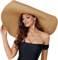 Fashion Oversized Beach Hat for Large Wide Brim visor hats Roll Up Floppy Cap